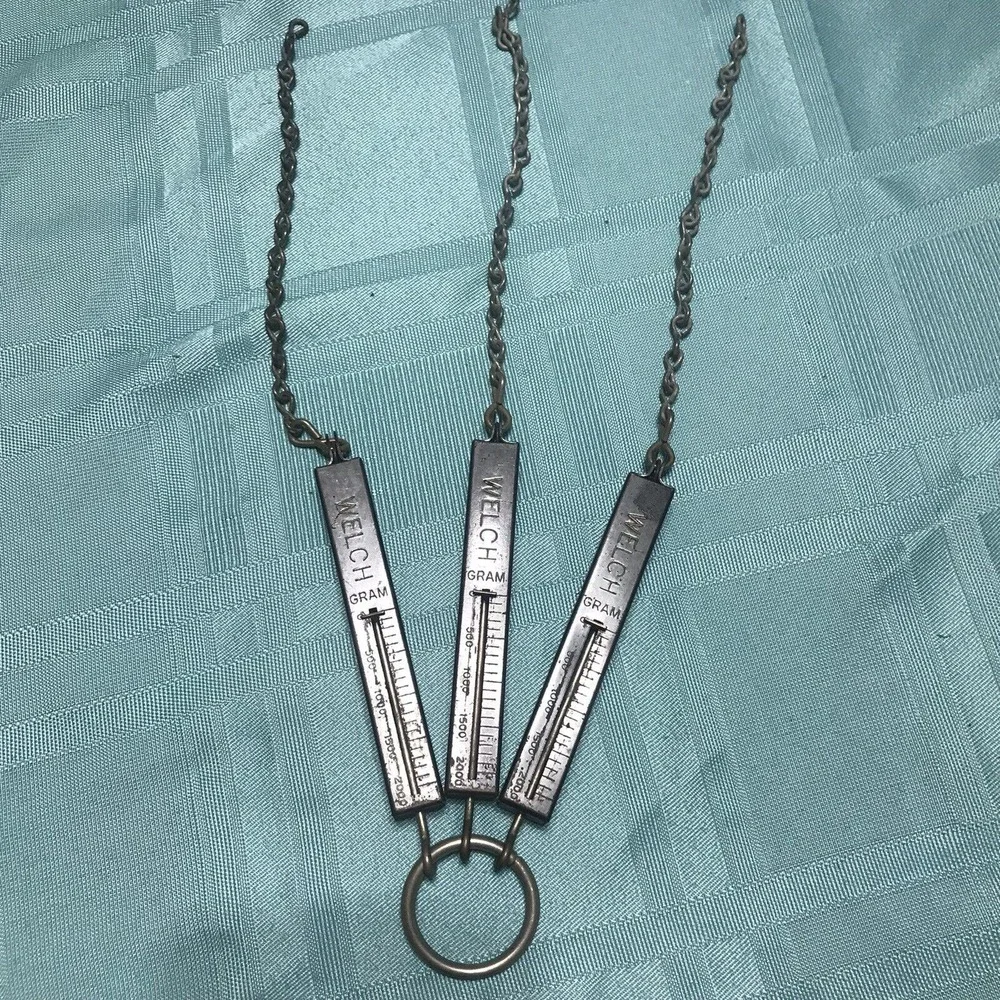 Vintage WELCH Hanging Spring Scale _ 0 to 2000 Grams Set Of 3